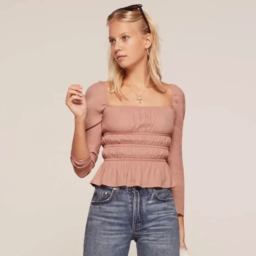 Reformation Laurent Top in Blush Pink
